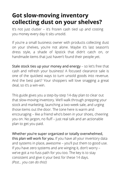The Product Purge Playbook: 14 Days to Clear That Shelf